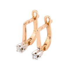 Золотые серьги с бриллиантами KP16592, Белый