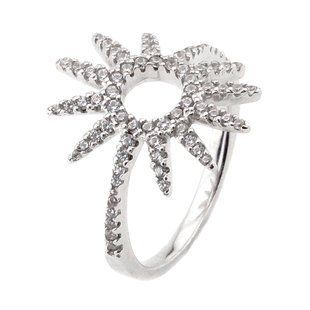 Серебряное кольцо с фианитами СК11039, уточнюйте