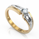 Золота каблучка з діамантом "Mildred", уточнюйте, 1Кр57-0.11-4/4, Білий