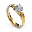 Золота каблучка з діамантом "Chimes", уточнюйте, 1Кр57-0,07-2/5, Білий