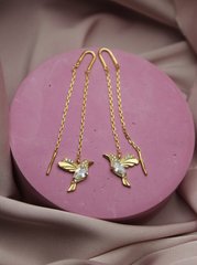 Срібні сережки "Hummingbird Gold", Білий