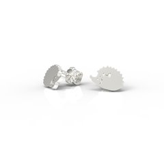 Срібні сережки цвяшки "Hedgehogs Diamond"
