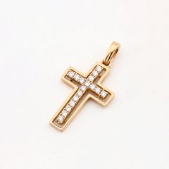 Золотой крестик с бриллиантами KU08308