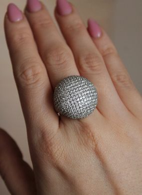 Серебряное кольцо "Bubble Diamond", 15, Белый