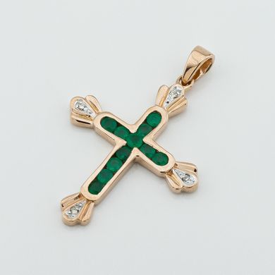Золотий хрестик з смарагдами і діамантами