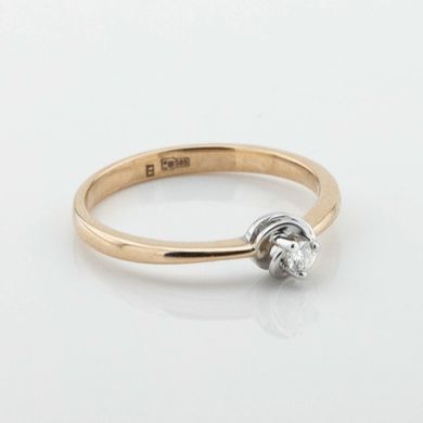 Золотое кольцо с бриллиантом RO11511, уточнюйте, Діамант: 1 круг, чистота 4,цвет 3, 0,05 карат