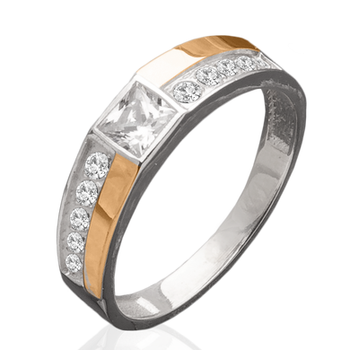 Серебряное женское кольцо "Melange", уточнюйте, Белый