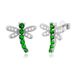 Срібні сережки-пусети Бабочки з фіанітами, Смарагдовий, Зелений