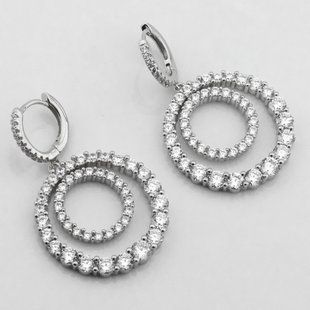 Серебряные серьги с фианитами c121563