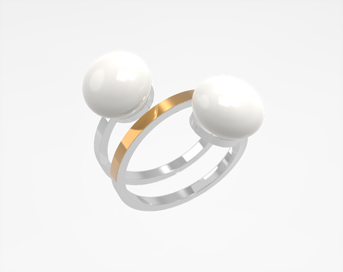 Серебряное женское кольцо "Gem", уточнюйте, Белый