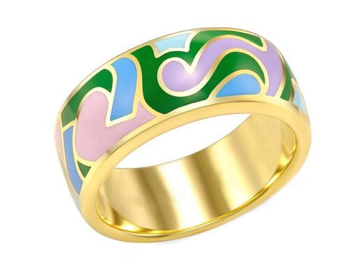 Фото Серебряное кольцо с позолотой и эмалью