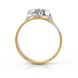 Золотое кольцо с бриллиантом "Mist", уточнюйте, 1Кр57-0,11-1/1, Белый