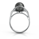 Золота каблучка з перлиною і діамантами "Dalliance", уточнюйте, 6Кр57-0,05-1/4; 1Перлина культ.(морська Таіті), Чорний