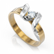 Золота каблучка з діамантом "Mist", уточнюйте, 1Кр57-0,11-1/1, Білий