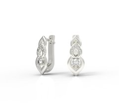 Серебряные серьги "Silvias Diamond", Белый