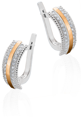 Серебряный набор серьги и кольцо "Tereze"