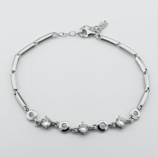 Серебряный браслет с фианитами b15823, 19 размер