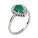Золотое кольцо с изумрудом и бриллиантами RO05703, уточнюйте, Зеленый