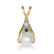 Золота підвіска з перлами і діамантами "Cynosure", 2.01, 3Кр57-0,02-4/5; 1Перлина культ.(прісн. біла), Білий