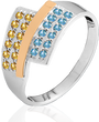 Серебряное женское кольцо "Ukraine", уточнюйте, Микс цветов
