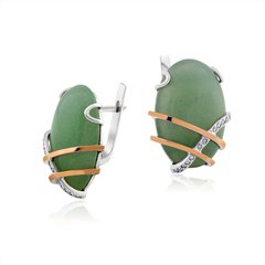 Серебряные женские серьги "Dorote", Зеленый