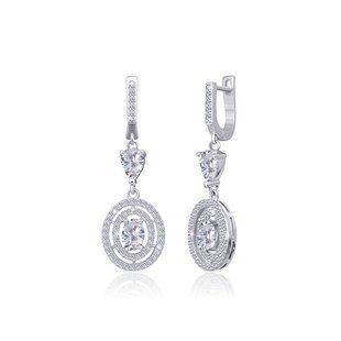 Серебряные серьги "Demeka", Белый, Белый