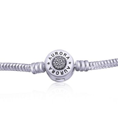 Срібний браслет для шармів Aurora 75138б, 17, Білий