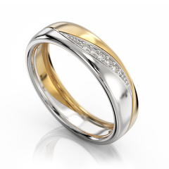 Золотое обручальное кольцо с бриллиантами "Donna", уточнюйте, 5Кр57-0,03-2/3, Белый