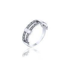 Серебряное кольцо с фианитами 71860, уточнюйте, Белый