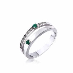 Серебряное кольцо 71057з, уточнюйте, Зеленый