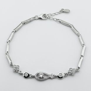 Серебряный браслет с фианитами b15839, 19 размер