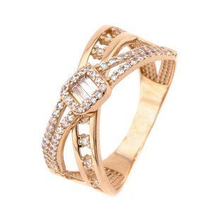 Фото Золоте кільце з фіанітами