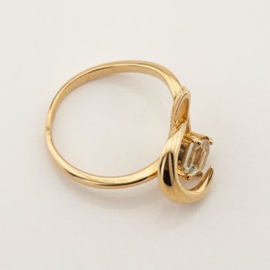 Золотое кольцо с зеленым кварцем 11507gq, 18,5 размер, уточнюйте