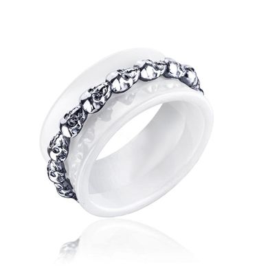 Серебряное кольцо с керамикой и фианитами с1012, 16.5