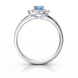 Золотое кольцо с бриллиантами "Catharsis", уточнюйте, 12Кр57-0,21-1/4; 1Топаз-0,33-2, Голубой