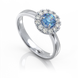 Золотое кольцо с бриллиантами "Catharsis", уточнюйте, 12Кр57-0,21-1/4; 1Топаз-0,33-2, Голубой