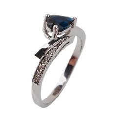 Золотое кольцо с сапфирами и бриллиантами RO07124, уточнюйте, Белый-Синий
