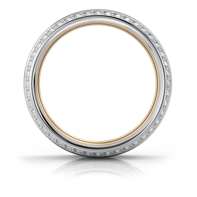 Золотое обручальное кольцо с бриллиантами "Darcey", уточнюйте, 47Кр57-0,23-3/3, Белый
