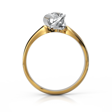 Золотое кольцо с бриллиантом "Harper", уточнюйте, 1Кр57-0,05-3/5, Белый
