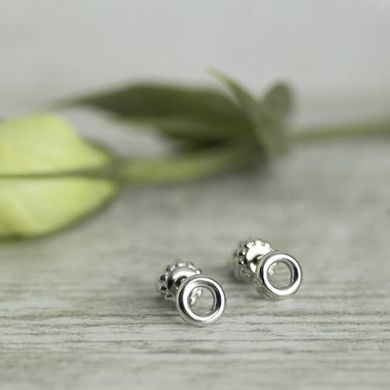 Срібні сережки цвяшки "Simplicity Diamond"