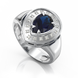Золотое кольцо с сапфиром и бриллиантами "Anita", уточнюйте, 16Кр57-0.09-4/4; 1Сапфір-1.41-3/II, Синий
