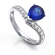 Золотое кольцо с сапфиром и бриллиантами "Aflutter", уточнюйте, 10Кр57-0,29-3/1; 1Сапфір-1,17-3/ІІ, Синий
