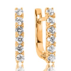 Золоті сережки "Amelia G.Diamond", Білий