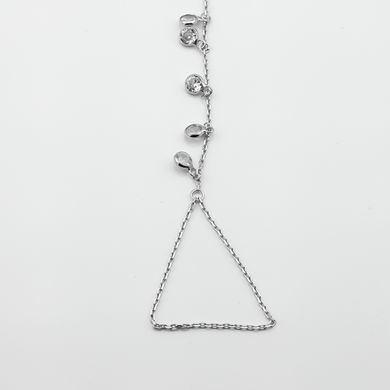 Серебряный слейв браслет с фианитами b15957, 16 размер