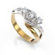 Золота каблучка з діамантами "Jennifer", уточнюйте, 2Кр57-0.09-4/4; 1Кр57-0.06-4/4, Білий