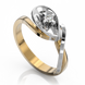 Золота каблучка з діамантом "Demure", уточнюйте, 1Кр57-0.08-4/4, Білий