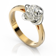 Золота каблучка з діамантом "Magic flower", уточнюйте, 1Кр57-0,05-3/3, Білий