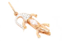 Золотая подвеска Крокодил с фианитом kp13349