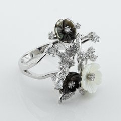 Серебряное кольцо Цветы k111749, уточнюйте