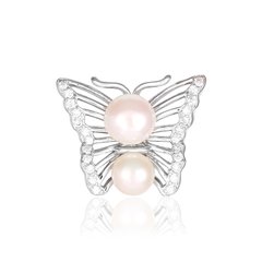 Фото Срібний підвіс з перлами "Метелик"
